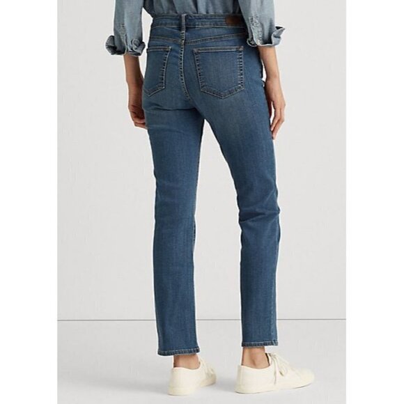 NWOT Ralph Lauren Premier Straight Mid Rise Jeans Blue 6 - Picture 3 of 7